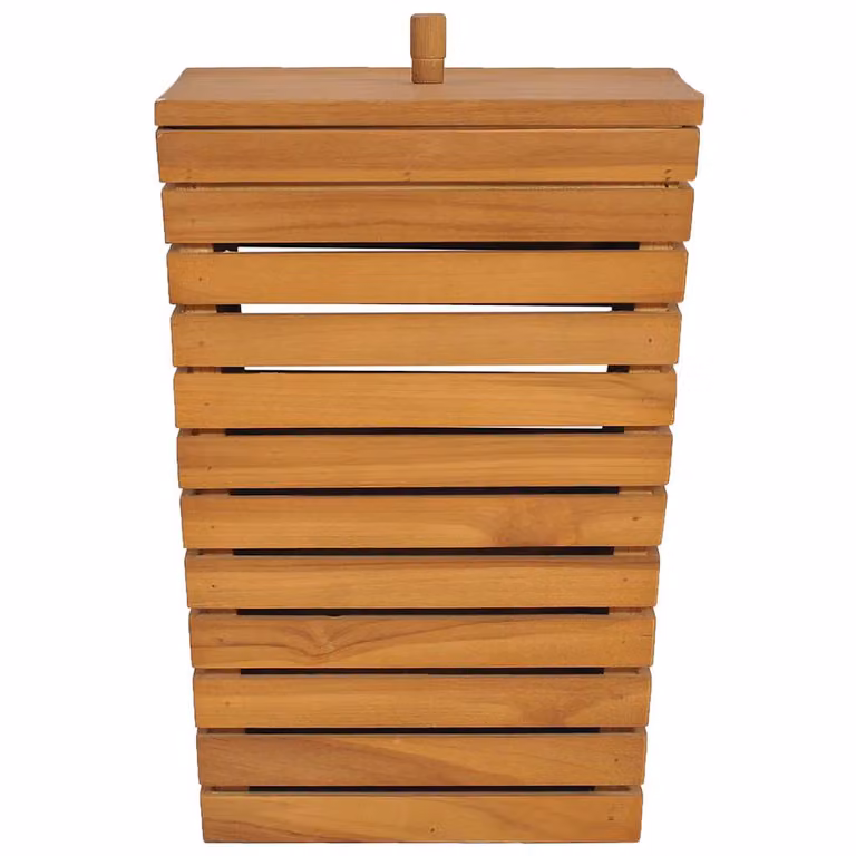 Cesto de la ropa sucia con tapa de madera de VIDAXL, color marrón, An/P/Al: 30 x 30 x 45 cm