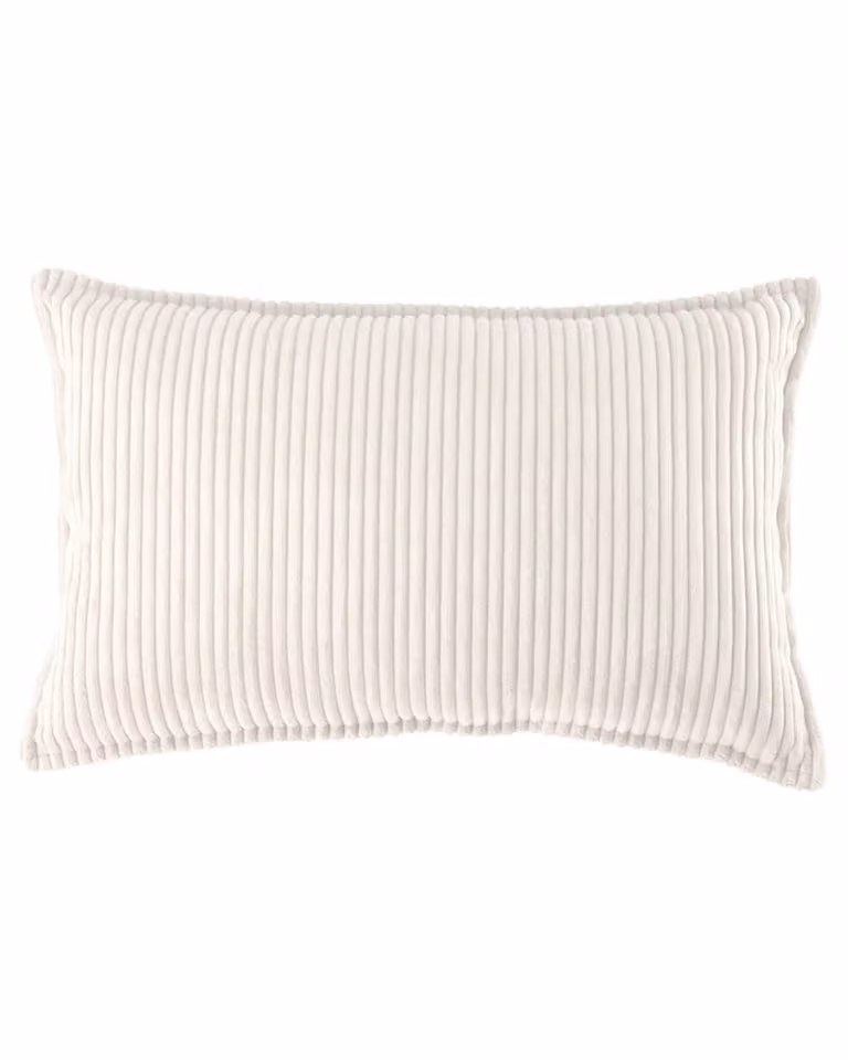 Cojín bolster rectangular Wigiwama de pana en color blanco, fabricado con poliéster y microfibra reciclada, An/P/Al: 55 x 33 x 16 cm