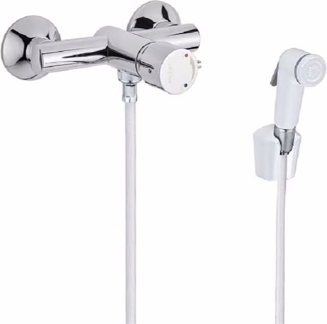 Set de ducha termostático con mando de maneta y ducha de mano Idral 900.24/m en acabado cromado