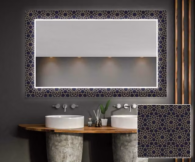 Espejo de pared rectangular con luces LED y interruptor táctil ARTFORMA, An/Al: 160 x 90 cm