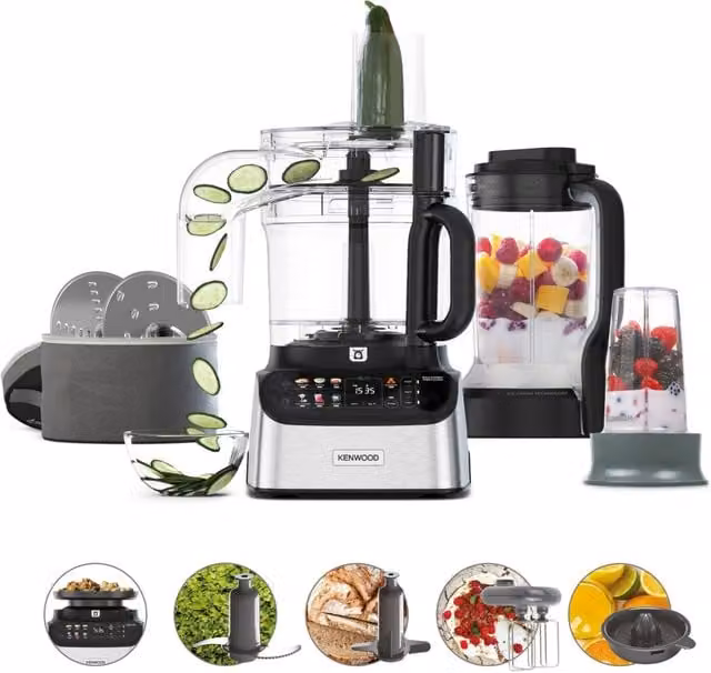 Robot de cocina Kenwood FDM73.850SS de 1000 W con bol de 3 l y balanza integrada en color gris