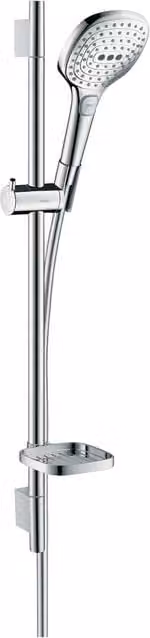 Conjunto de ducha Hansgrohe Raindance Select E120 3jet Unica'S Puro Set en color cromo con alcachofa de mano y barra de pared