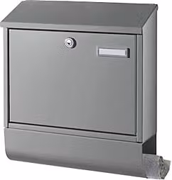 Buzón para periódicos de acero inoxidable de la marca Certeo en color gris
