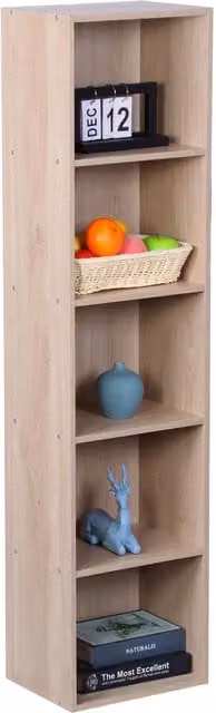 Estantería Cube de NORTHIX, librería independiente con compartimentos de almacenamiento en color beige y multicolor, An/P/Al: 152.4 x 38.1 x 76.2 cm