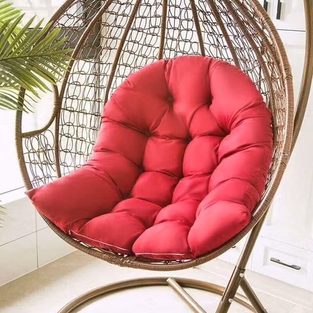 Funda de cojín extraíble ODIPIE para silla colgante redonda en color rojo o púrpura, fabricada en algodón y poliéster
