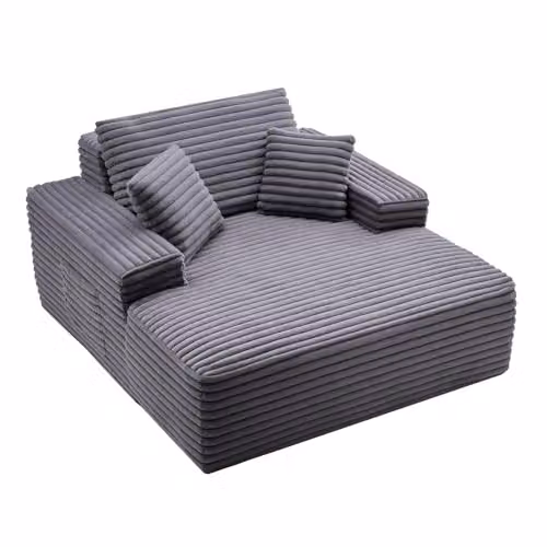 Chaise Longue VEVOR con Función de Sofá Cama, Tapizada en Gris con Cojines Decorativos, Diseño Moderno en Forma de L para Salón o Dormitorio, An/P/Al: 124 x 170 x 70 cm