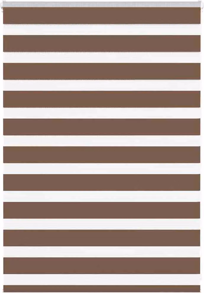Estor cebra Syfax de poliéster marrón con diseño de rayas An/Al: 105,9 x 110 cm