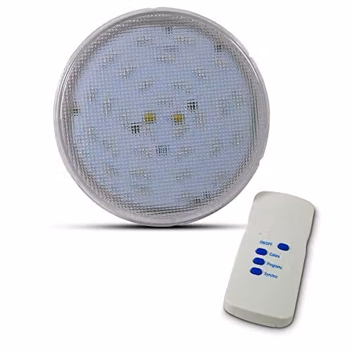 Foco LED PAR 56 SeaMaid de 16,0 W con cambio de color RGB para iluminación de piscina en color blanco