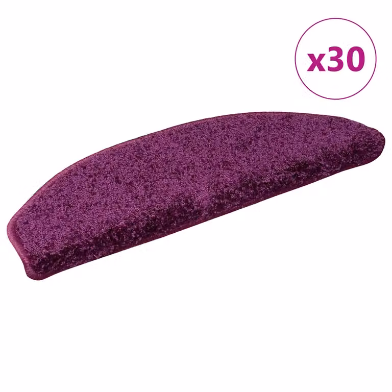 Pack de 30 felpudos para escaleras vidaXL antideslizantes y absorbentes de sonido, color violeta, An/P/Al: 65 x 40 x 4 cm