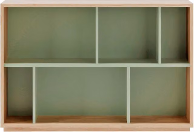 Estantería librería Herdasa Colección Nack en melamina color roble-verde con 2 niveles de altura, An/P/Al: 80 x 30 x 119 cm