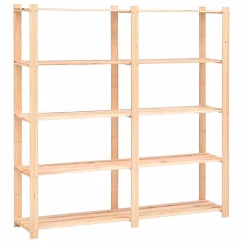 Estantería de almacenamiento Helloshop26 de 5 niveles en pino macizo color beige, An/P/Al: 170 x 38 x 170 cm