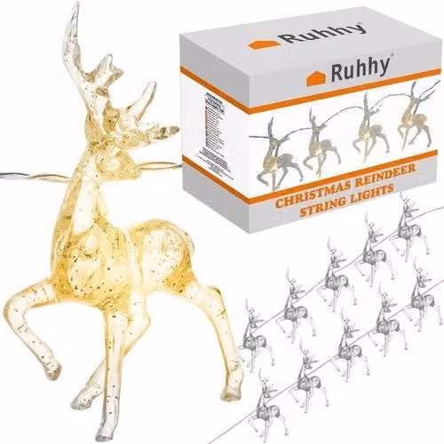 Guirnalda de luces LED navideñas NORTHIX con luz blanca cálida y detalles multicolor en acabado oro/latón para tu decoración
