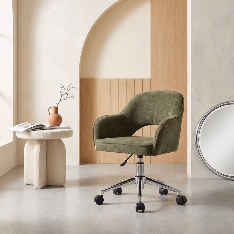 Silla de oficina infantil Sweeek con ruedas, verde