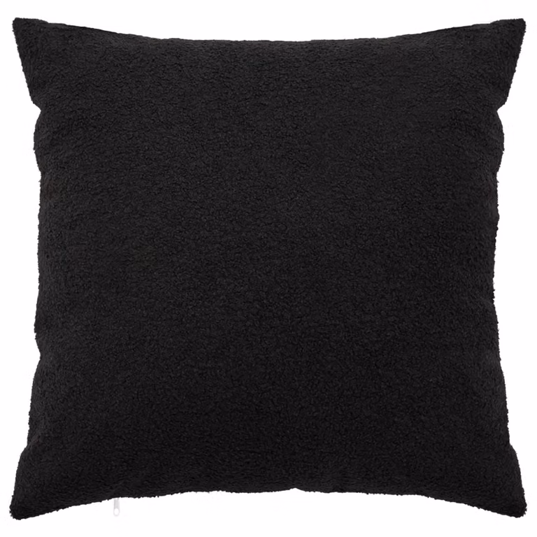 Set de 6 fundas de almohada vidaXL HEERLEN en color negro, tejido bouclé, An/An/Al: 80 x 80 x 80 cm