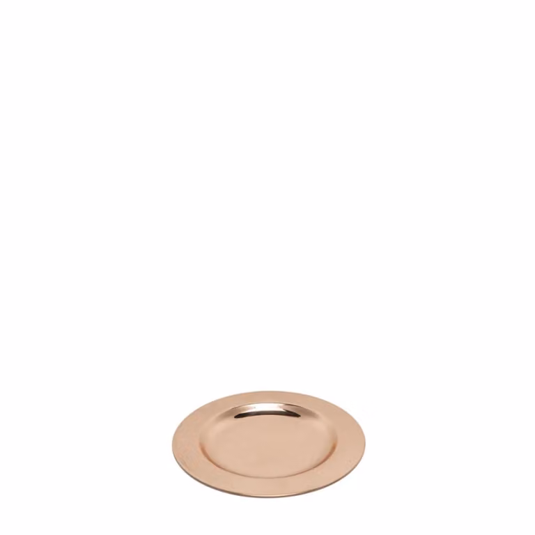 Bandeja decorativa redonda Sia Deco en metal color oro y bronce Diámetro: 14,5 cm