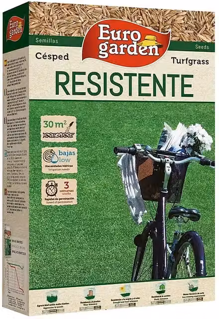 Semillas de césped resistente Euro Garden para césped, 1 kg (cobertura 30 m²)