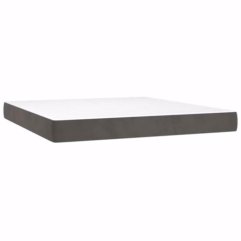 Colchón de muelles ensacados vidaXL con funda de terciopelo gris oscuro, An/P/Al: 160 x 210 x 20 cm