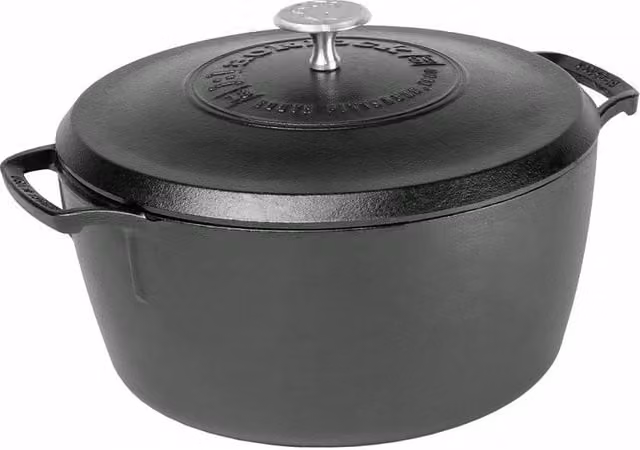 Cacerola de hierro fundido Lodge Blacklock de 5,2 l en color negro para todo tipo de placas
