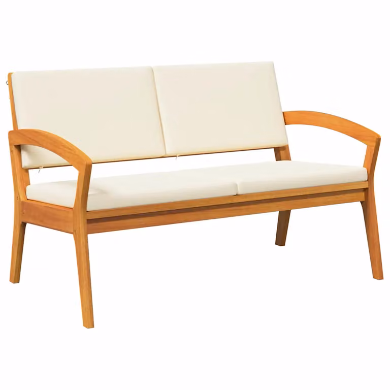 vidaXL Banco de jardín moderno de madera de acacia sólida con reposabrazos, color marrón