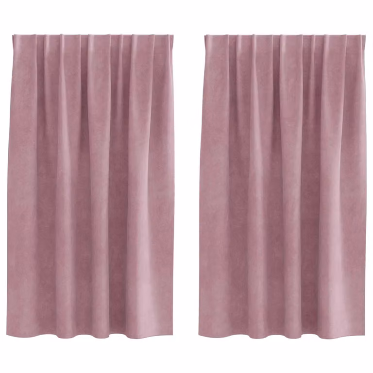 Set de 2 cortinas blackout de terciopelo vidaXL en color rosa, An/Al: 140 x 140 cm
