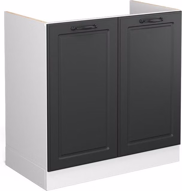 Armario bajo para fregadero Vicco R-Line estilo casa de campo en color antracita y blanco, An: 80 cm