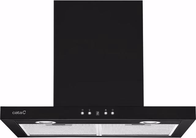 Campana decorativa de pared Cata S PRO 6000 BK en color negro con 3 velocidades, extractor de 1027 m/h y clase A, An: 60 cm