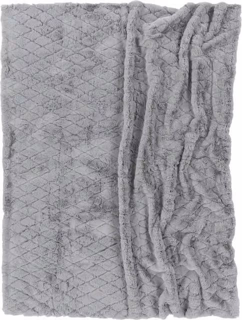 Manta suave Arnia gris de fibra lavable An/P: 200 x 240 cm