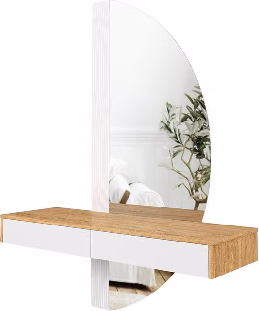 Tocador Melisa de Vicco en color blanco con iluminación LED y superficie de cristal