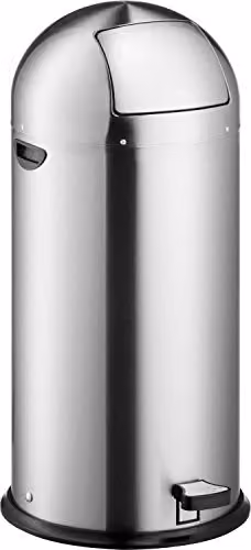 Cubo de pedal Helit The Step Dome de 52 l en acero inoxidable color plata con cubo interior extraíble