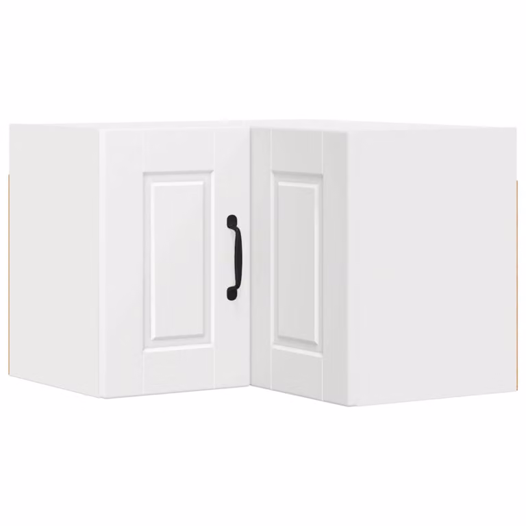Armario de esquina para pared PORTO vidaXL blanco con puertas batientes y estantes internos An/P/Al: 57 x 57 x 40 cm