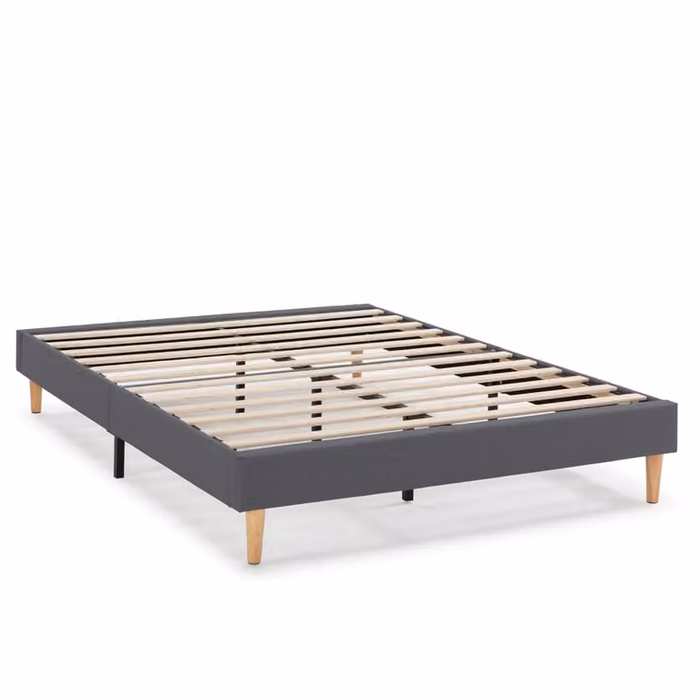 Base tapizada Aura gris, An/P/Al: 150 x 190 x 30 cm