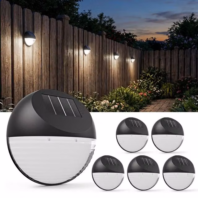 Juego de 6 luces LED solares Deuba para jardín y escaleras en color blanco