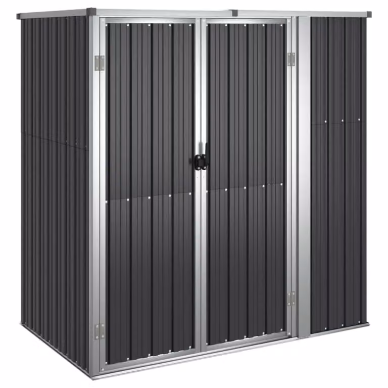 Armario alto para jardín Maison Chic de acero galvanizado en color gris antracita, An/P/Al: 161 x 89 x 161 cm