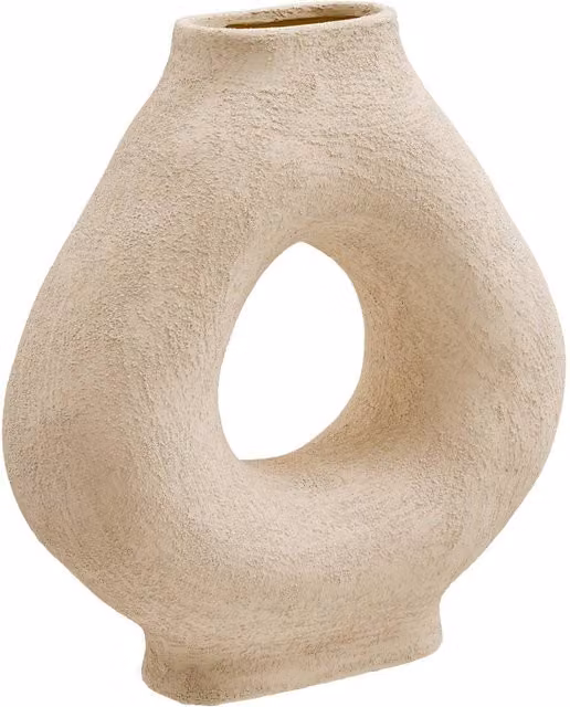 Jarrón de cerámica Brea blanco de Atmosphera, Altura: 33,5 cm