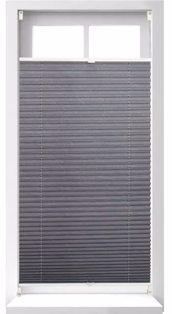 Estor plisado de poliéster semi transparente gris con fijación adhesiva Relaxdays An/Al: 60 x 130 cm