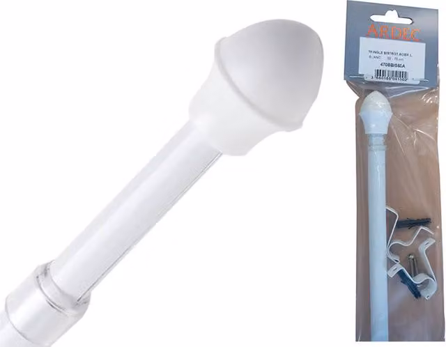Barra de cortina bistrot de metal Ardec Delaroux en color blanco de 50 cm