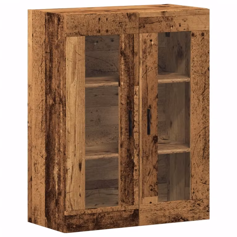 Armario de pared moderno vidaXL de madera y cristal con puertas de vidrio en color marrón, An/P/Al: 69,5 x 34 x 90 cm