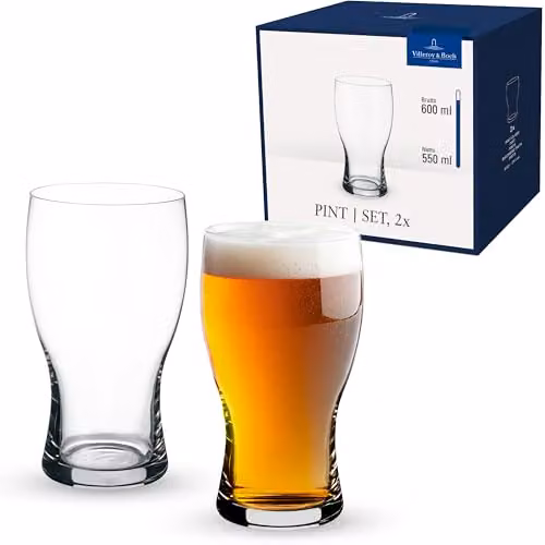 Set de 2 vasos de cerveza Purismo de Villeroy & Boch en color transparente de 650 ml cada uno