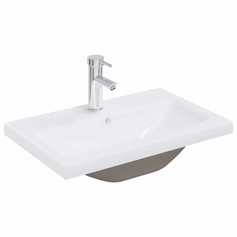 Lavabo empotrado rectangular de cerámica blanco vidaXL An/P/Al: 61 x 39 x 18 cm