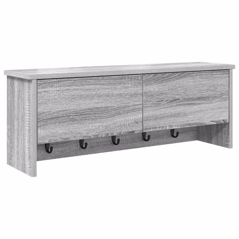 Perchero de pared moderno vidaXL en color gris mate con ganchos distribuidos An/P/Al: 80 x 30 x 2 cm