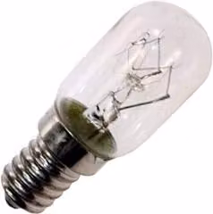 Lámpara de cristal transparente Whirlpool de 20W con base E14 para microondas original