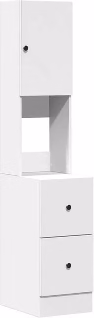 Armario de cocina moderno Helloshop26 color blanco con puertas batientes y estantes internos An/P/Al: 35 x 50 x 180 cm