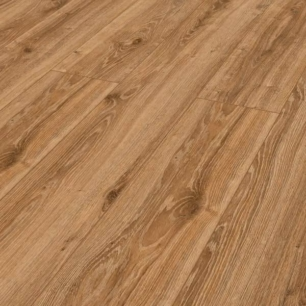 Suelo laminado con efecto madera rústica Cooke & Lewis NK33 en tonos marrón y blanco, grosor 8 mm con sistema click