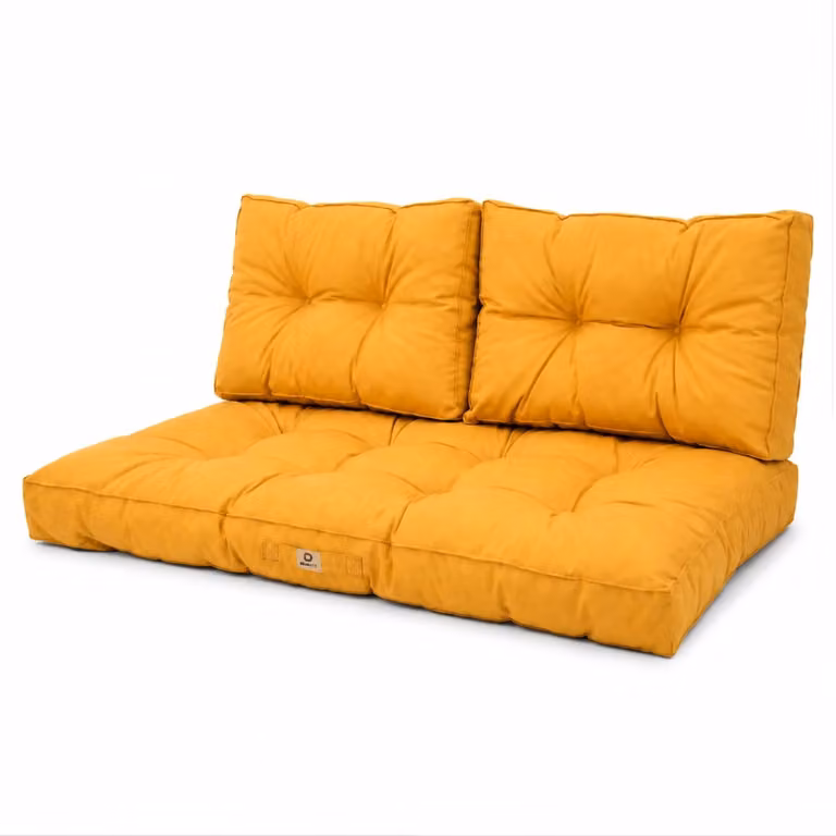 Cojines acolchados rectangulares para salón de jardín DECO ARTS, color amarillo, An/P: 100 x 50 cm
