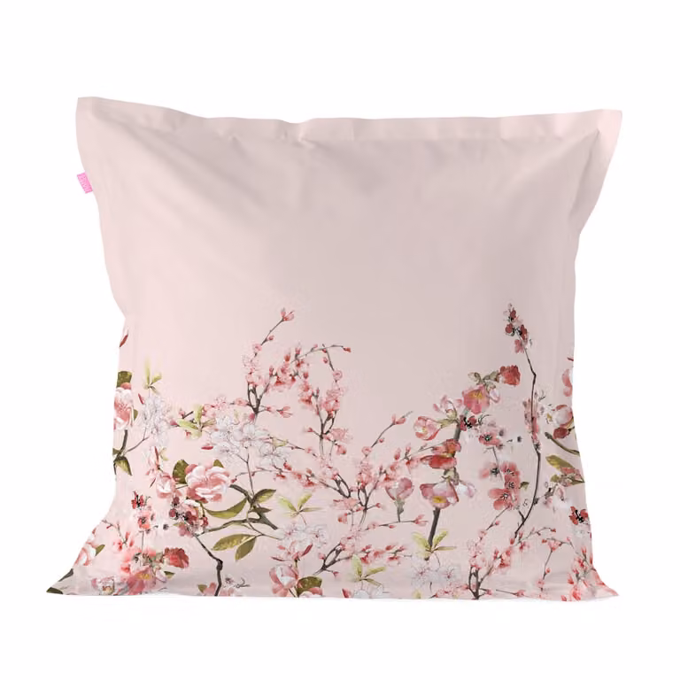 Funda de almohada Happyfriday de algodón con diseño floral oriental en rosa y multicolor, 80 x 80 cm
