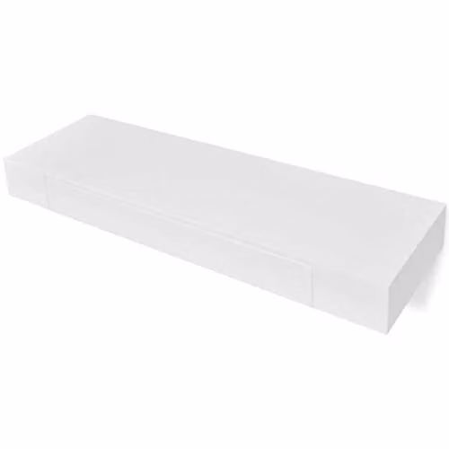 Estantería de pared moderna con cajones Helloshop26, 2 unidades, color blanco mate, 80 cm
