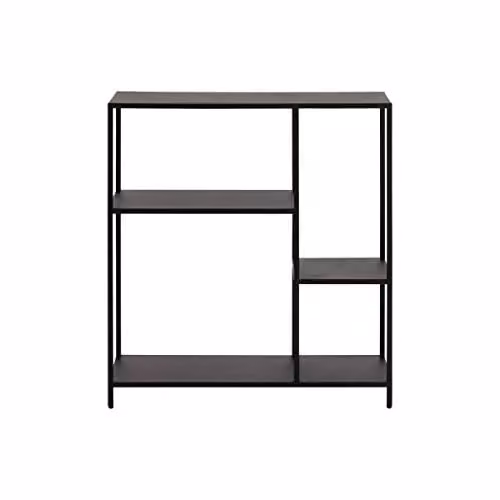 Consola moderna Miliboo en metal negro para recibidor An: 80 cm