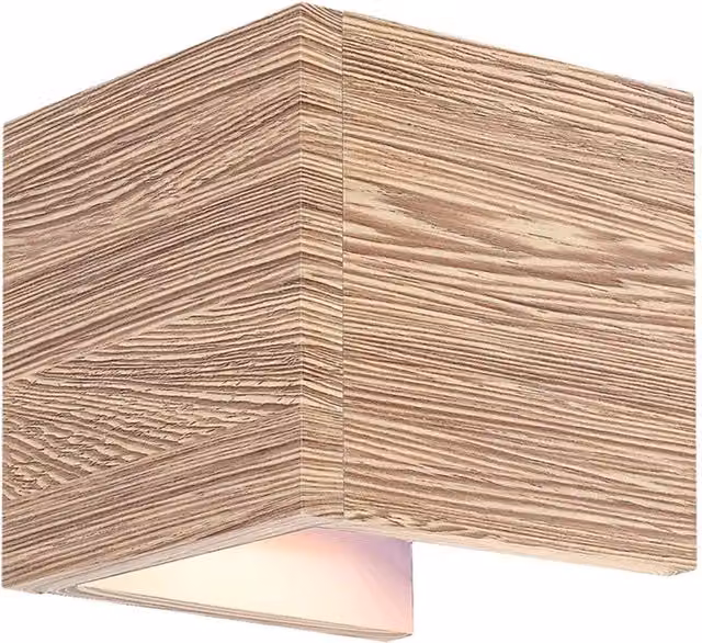 Aplique de pared LED Rabalux estilo escandinavo en madera y metal color marrón con luz blanca cálida 3000K IP20