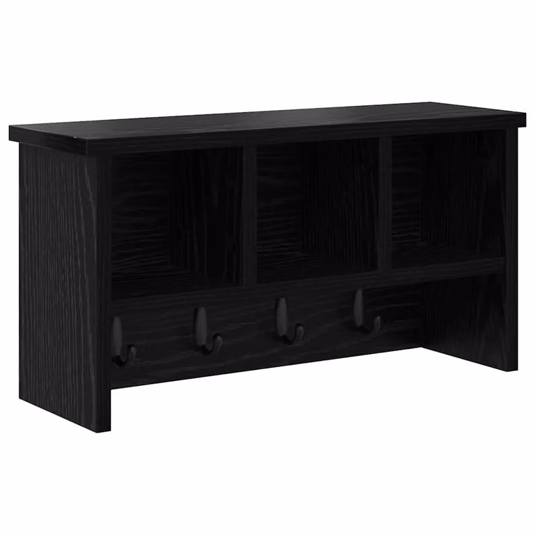 Perchero de pared moderno vidaXL en madera de roble negro mate
