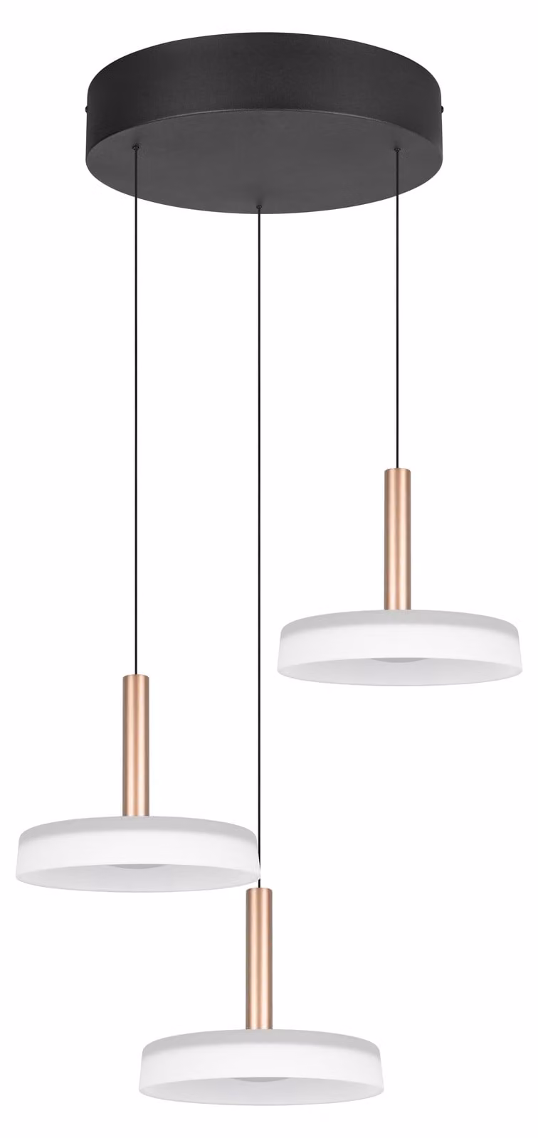 Lámpara colgante LED TRIO en metal color bronce con luz blanca cálida de 3000 K y 2250 lúmenes